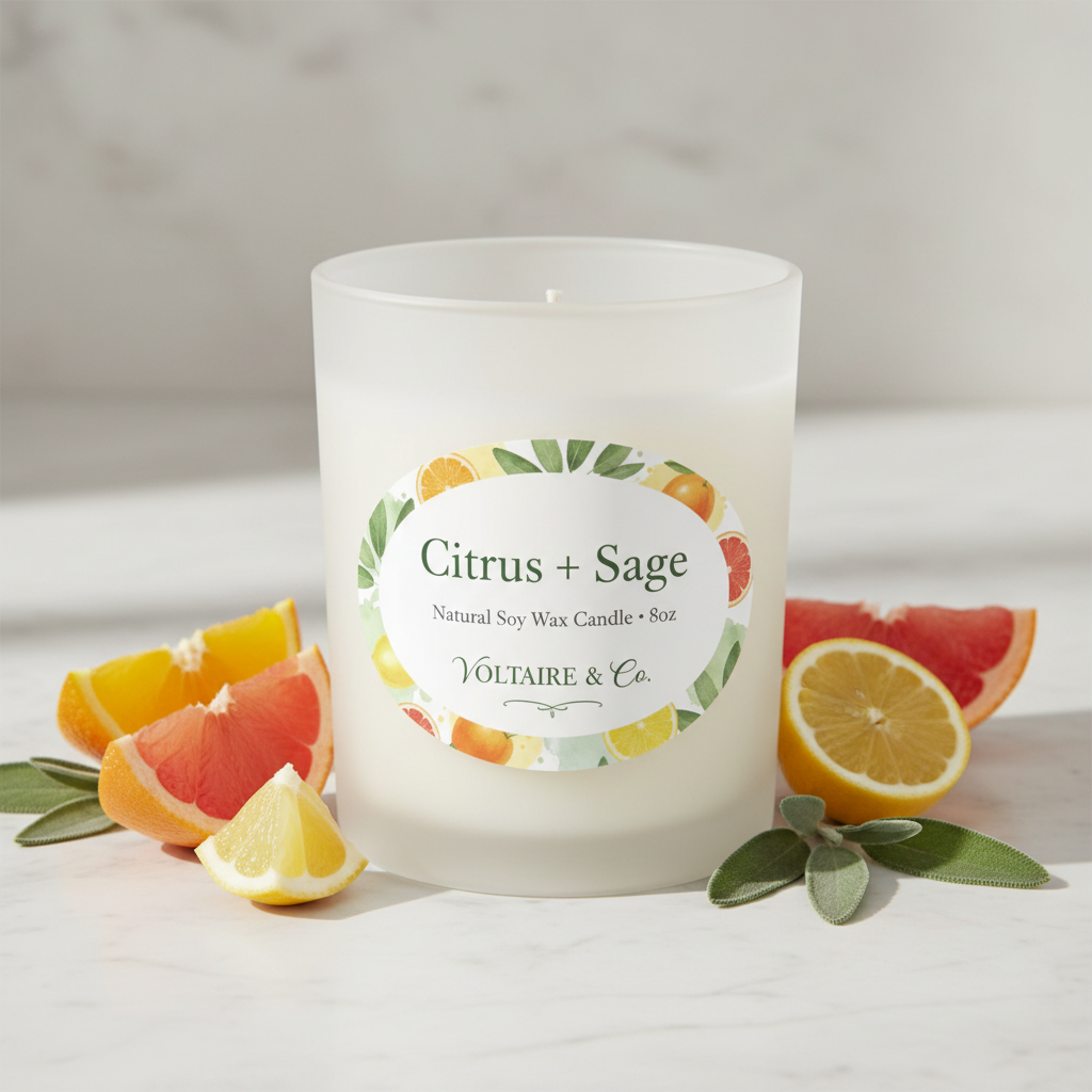 Candle with Modern Minimalist Jar