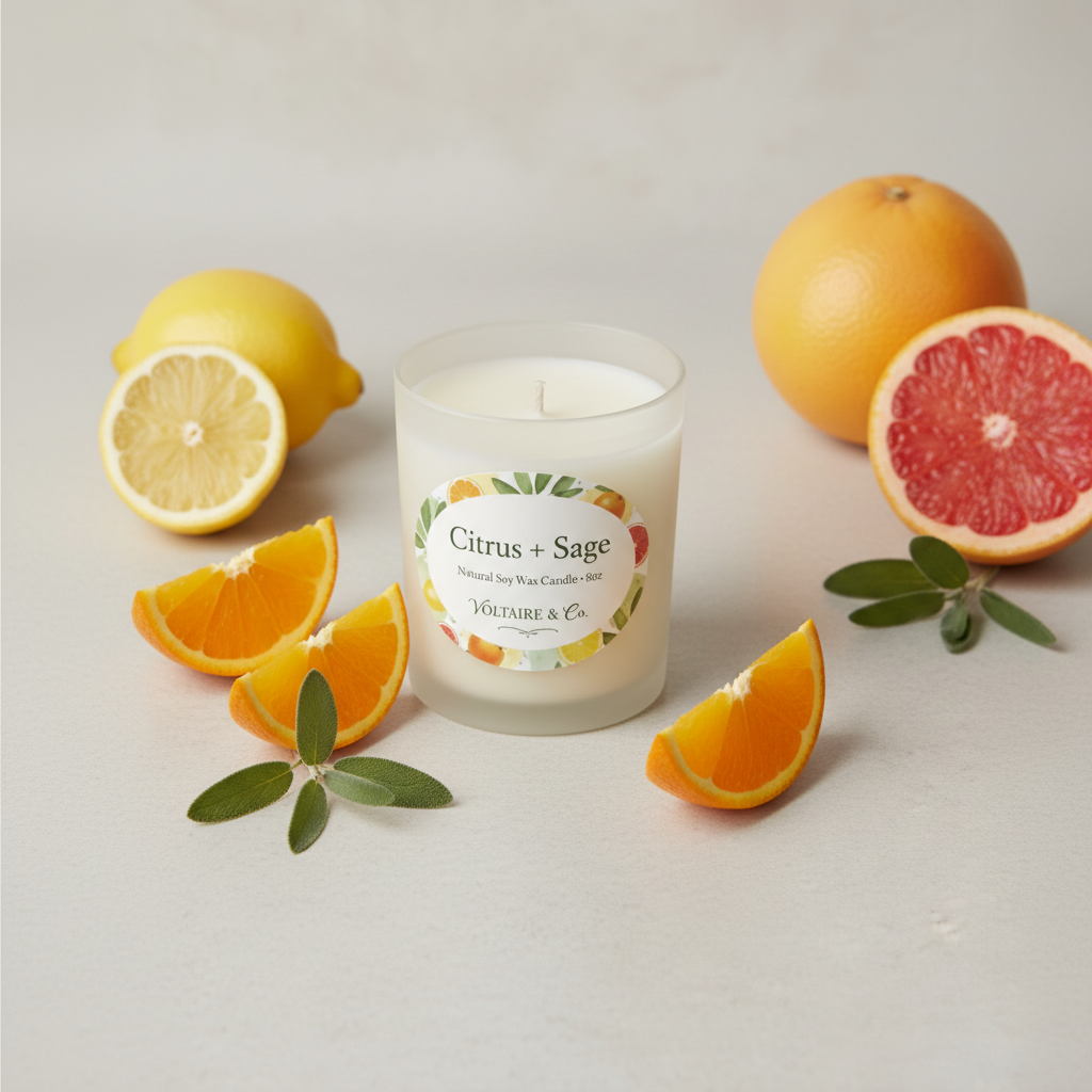 Citrus Sage Candle Top View